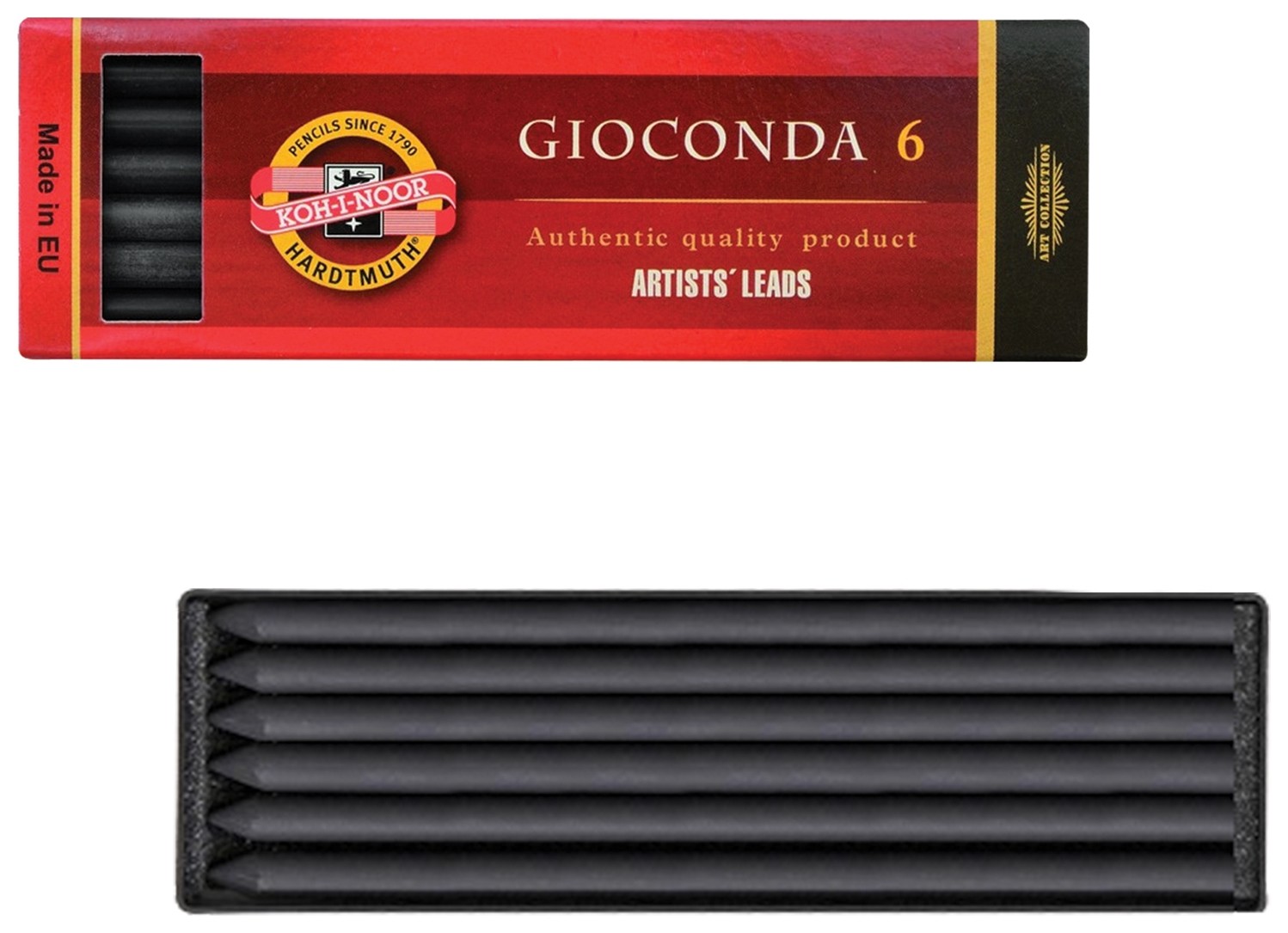

Уголь искусственный для рисования Koh-i-noor, набор 6 шт., "Gioconda", твердый, заточенный, пластиковая коробка, Черный