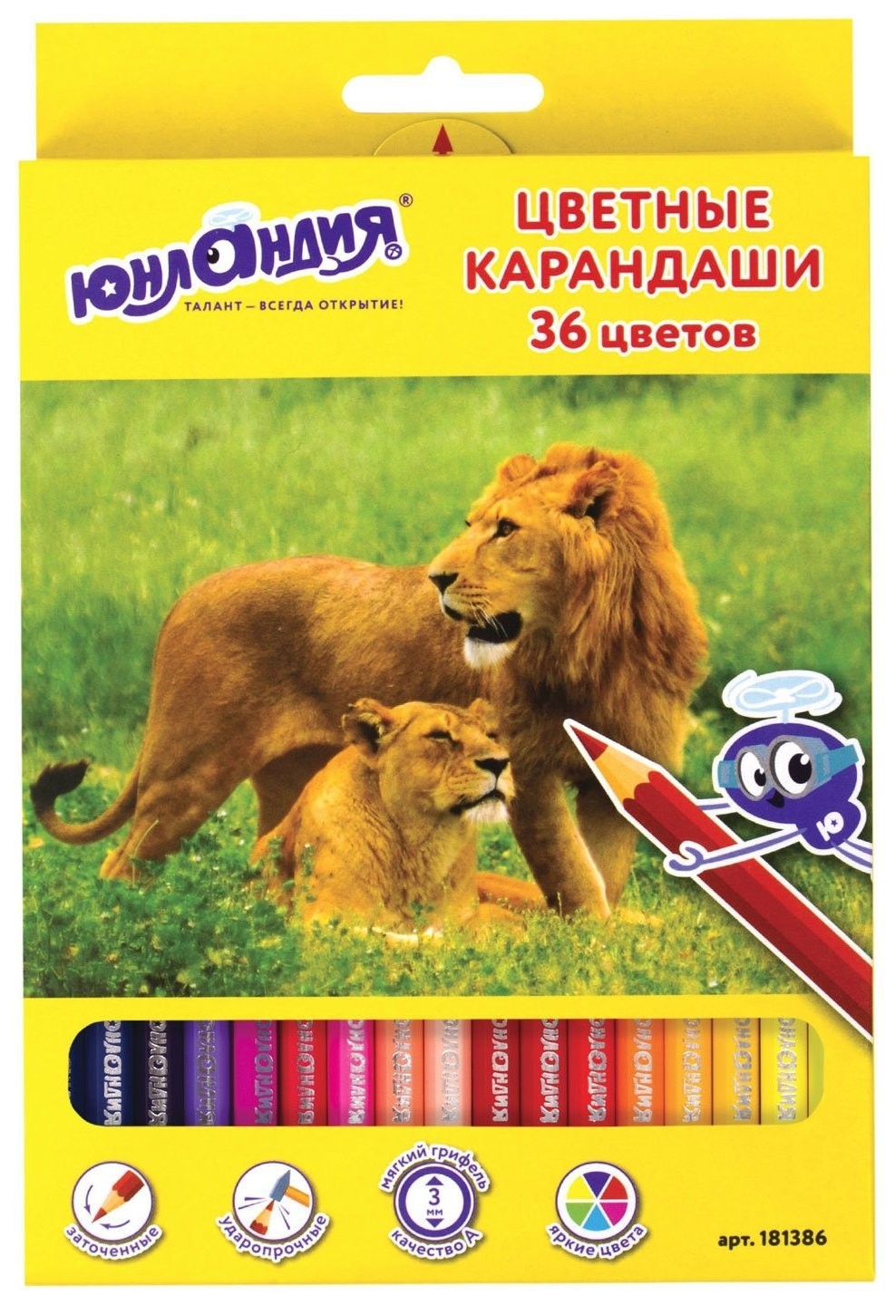 

Карандаши цветные 36 цветов "Мир животных"