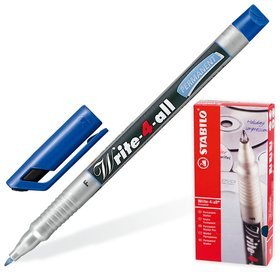 Маркер-ручка перманентная Stabilo "Write", синяя, толщина письма 0,7 мм  Stabilo