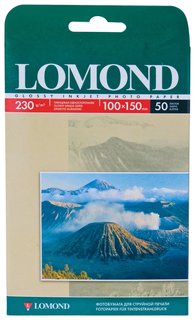 Фотобумага для струйной печати, 10х15 см, 230 г/м2, 50 листов, односторонняя глянцевая Lomond