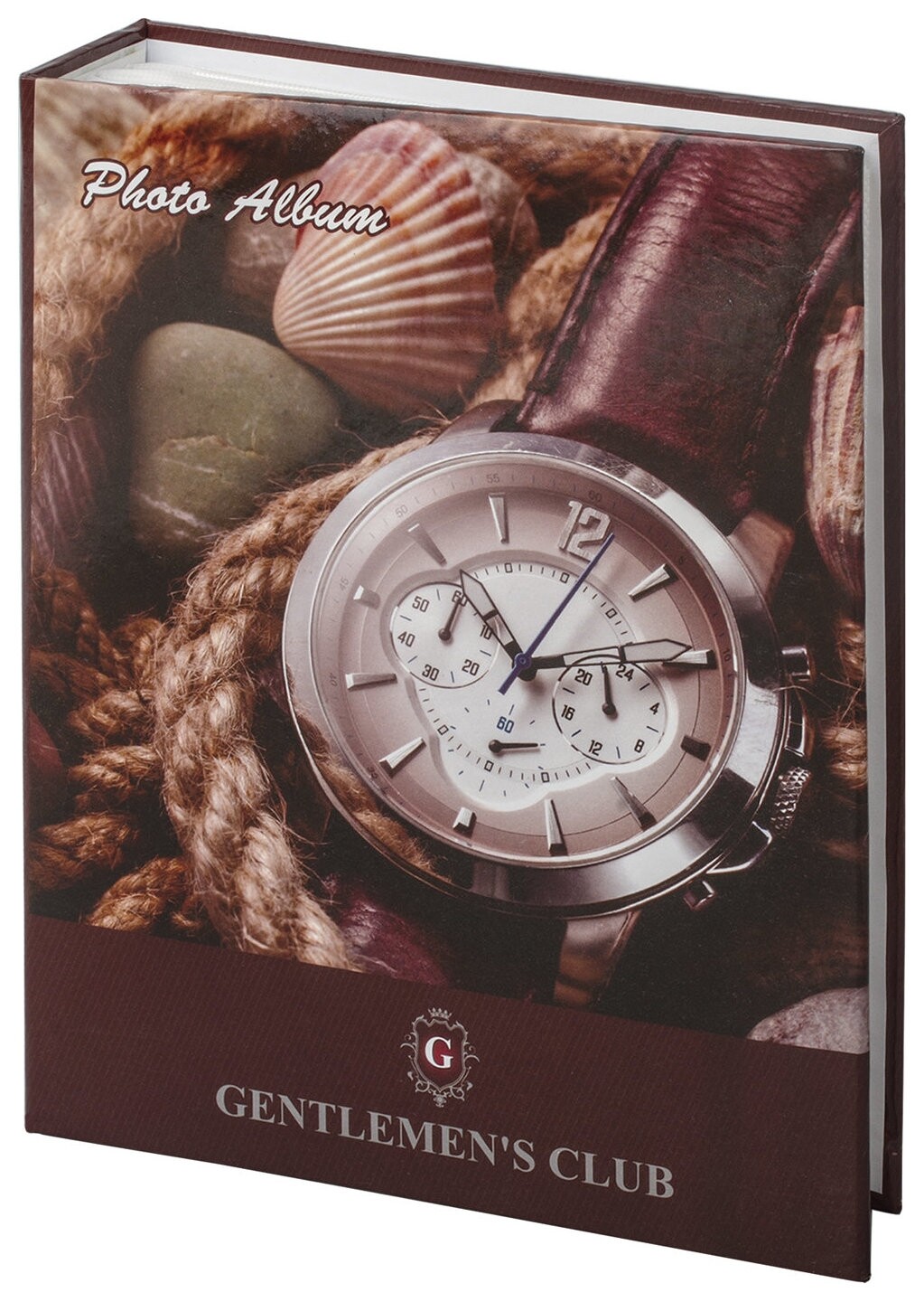 Фотоальбом Brauberg на 200 фотографий 10х15 см, твердая обложка, "Часы", коричневый  Brauberg