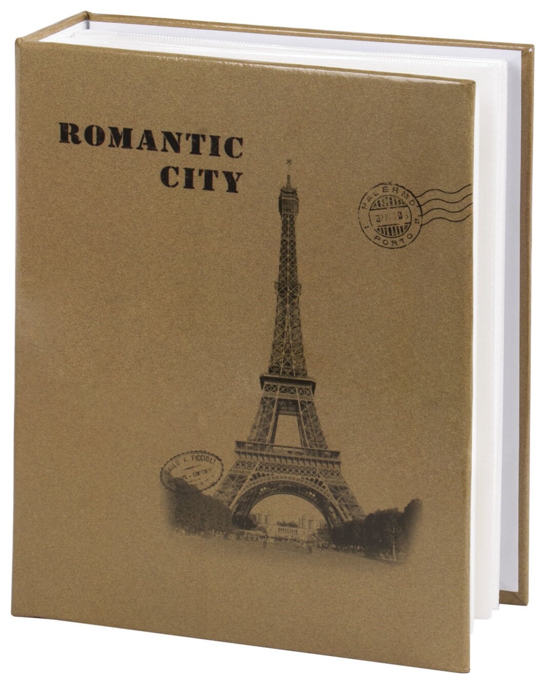 Фотоальбом Brauberg на 200 фото 10х15 см, твердая обложка, "Париж", бежевый  Brauberg