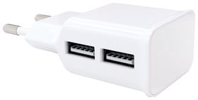 Зарядное устройство сетевое (220В) RED LINE NT-2A, 2 порта USB, выходной ток 2,1 А, белое Red line