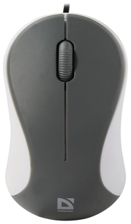 Мышь проводная Defender Accura Ms-970, 2 кнопки + 1 колесо-кнопка, оптическая, серо-белая Defender