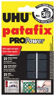 Подушечки клеящие Patafix ProPower, 21 шт., сверхпрочные (до 3 кг), многоразовые, черные Uhu
