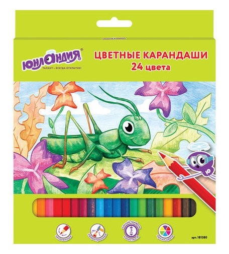 

Карандаши цветные 24 цветов "В гостях у букашек"