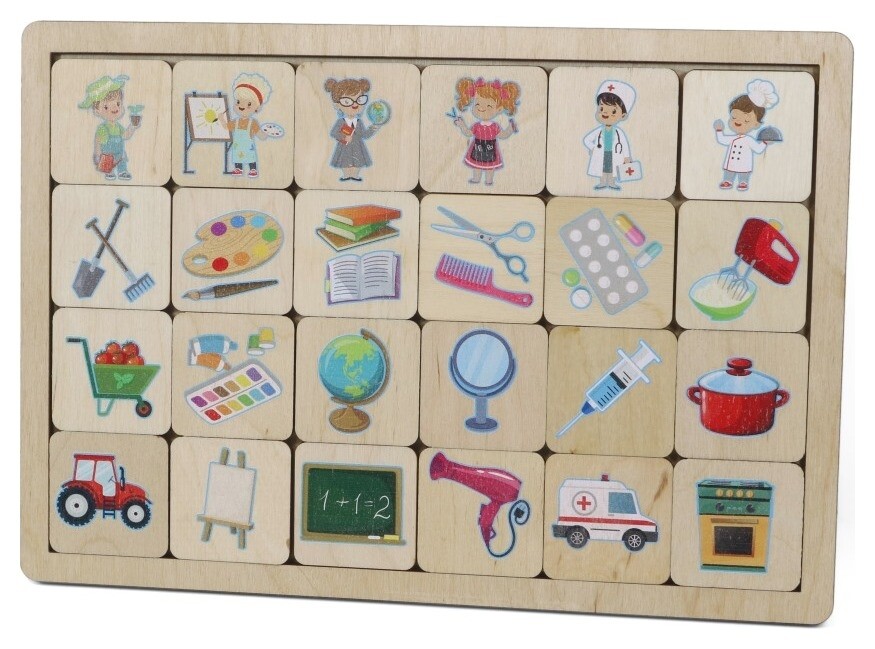 Игра развивающая деревянная "Профессии"  Десятое королевство