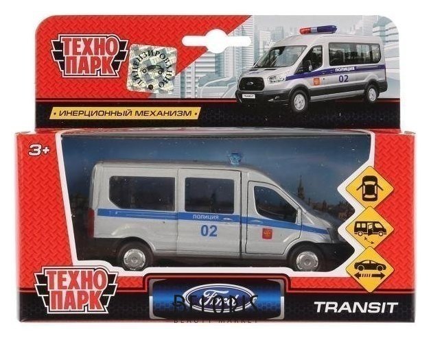 Машинка инерционная полицейская Ford Transit Технопарк