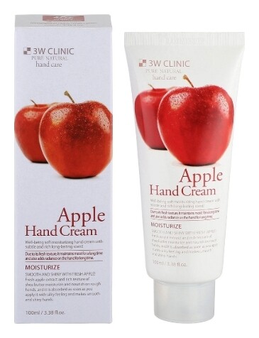 Крем для рук увлажняющий с экстрактом яблока Moisturizing Apple Hand Cream  3W CLINIC