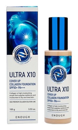 Тональный крем с коллагеном SPF 50 Ultra X10 Cover Up Collagen Foundation отзывы