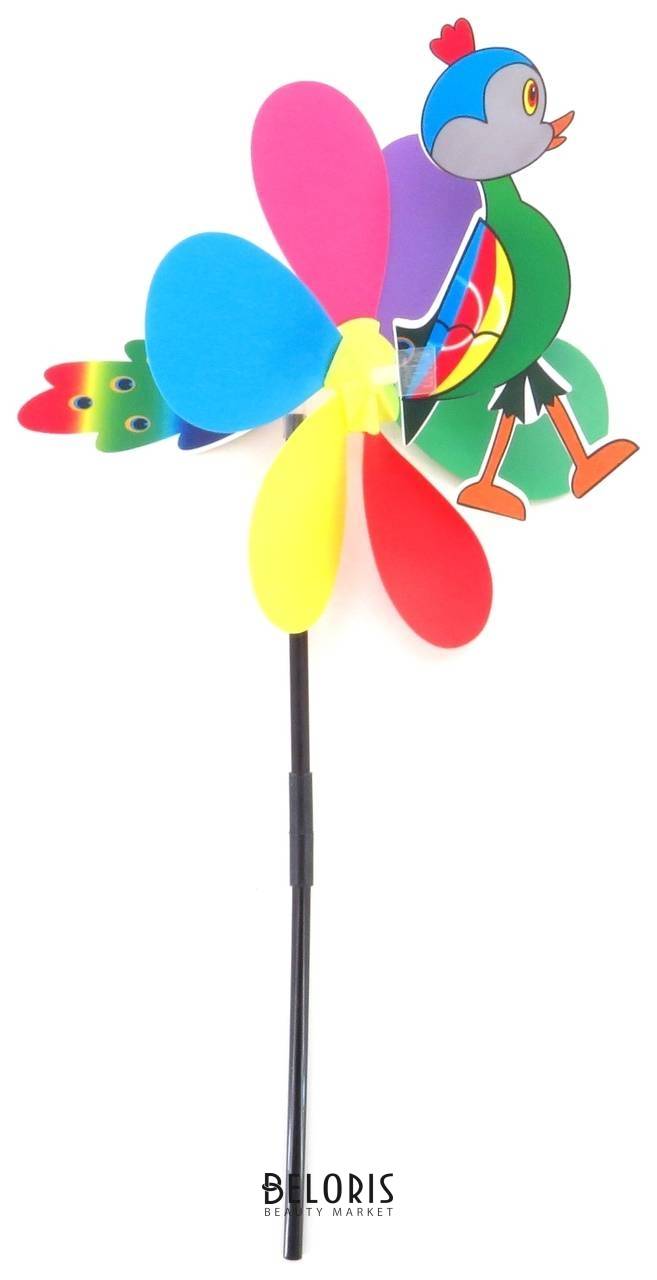 Вертушка цветок с птичкой КНР Игрушки