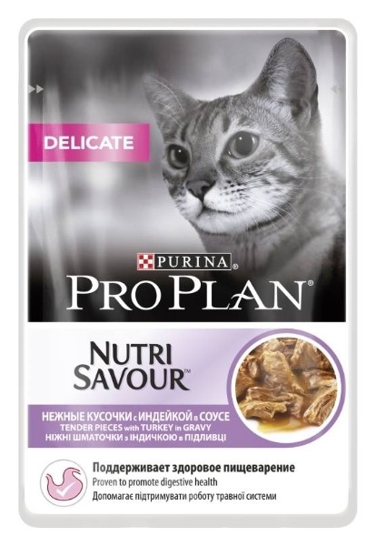 Корм влажный для взрослых кошек Кусочки в соусе Индейка Pro Plan