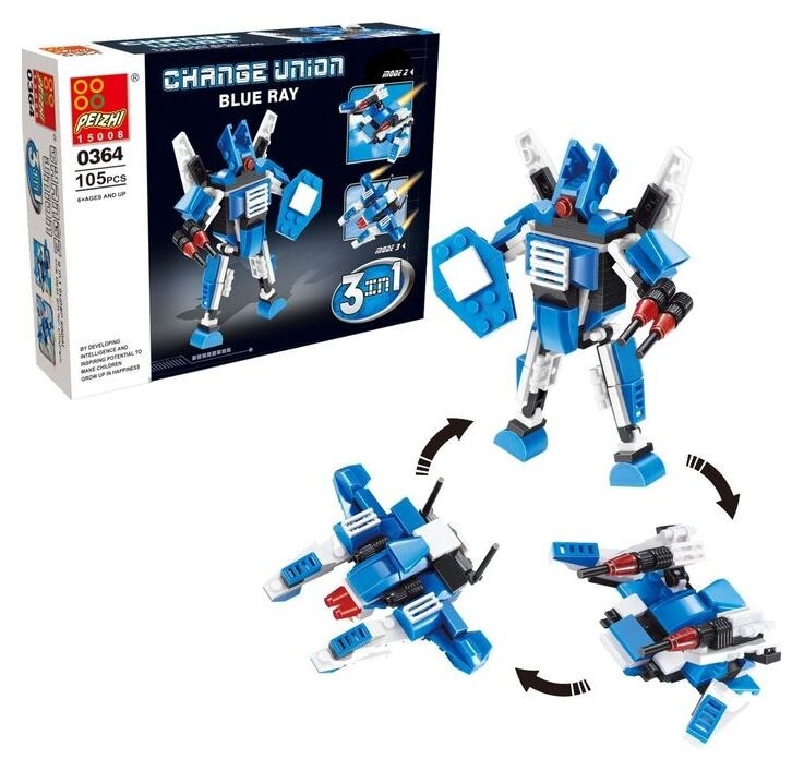 Конструктор Робот 105 деталей Blue Ray Peizhi