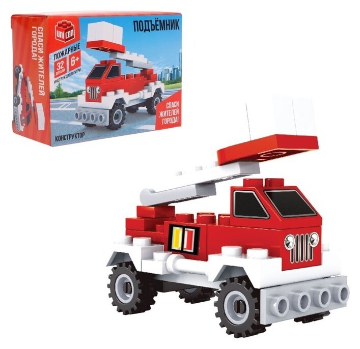 Конструктор Машина с лестницей 32 детали  Unicon