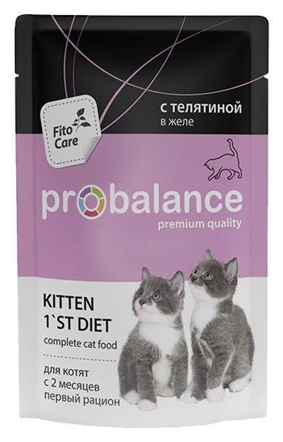 Консервы для котят Первый рацион Телятина в желе ProBalance