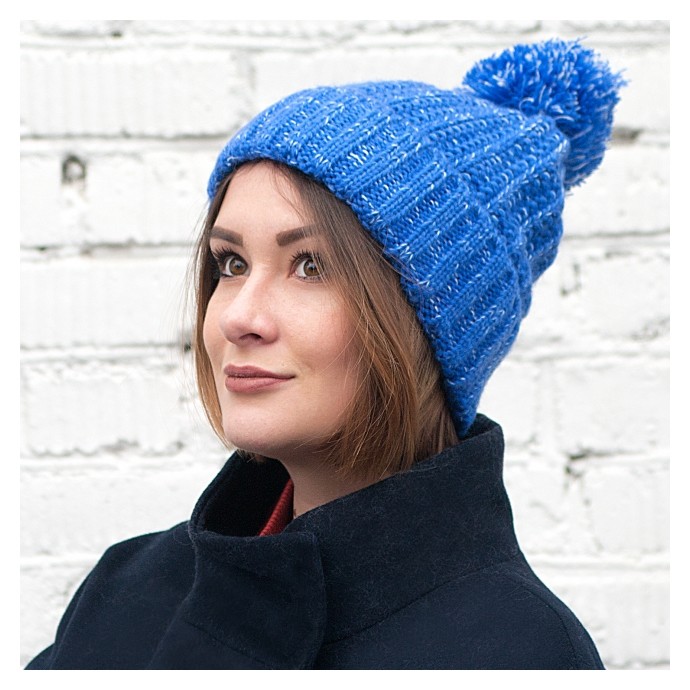 Шапка с отворотом и помпоном  Kawaii Factory