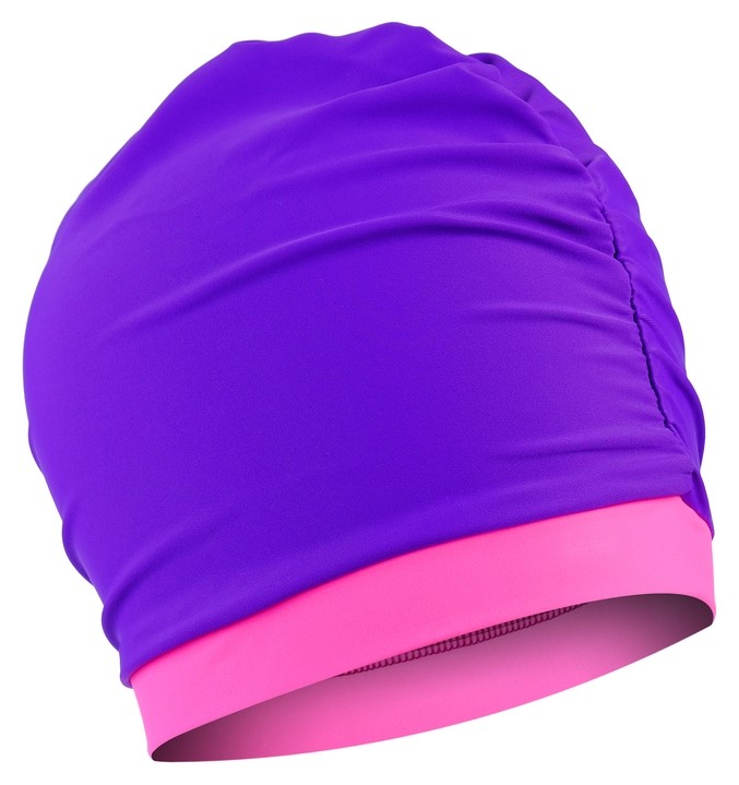 Шапочка для плавания объёмная двухцветная фиолетовый/розовый