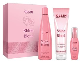 Набор для светлых и блондированных волос шампунь + кондиционер + масло OLLIN Professional