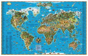 Карта настенная для детей "Мир" Dmb