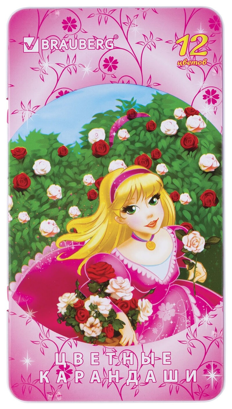 Карандаши цветные 12 цветов Rose Angel Brauberg