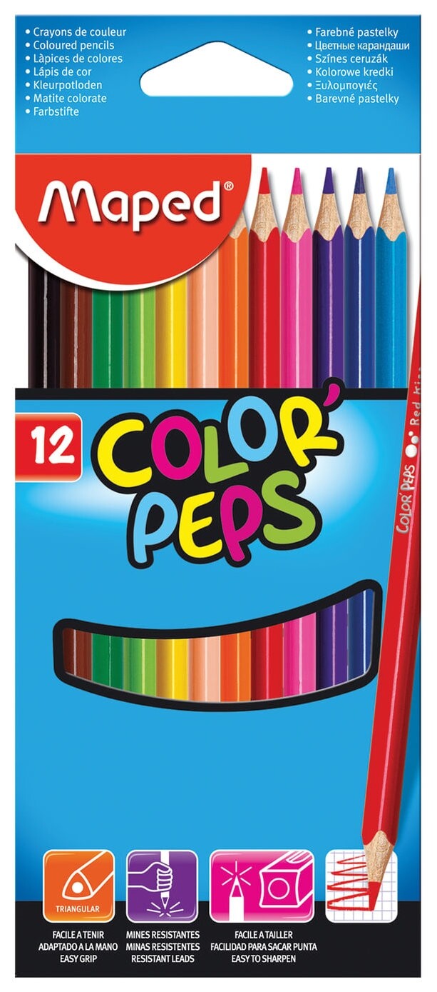 Карандаши трёхгранные 12 цветов  Maped
