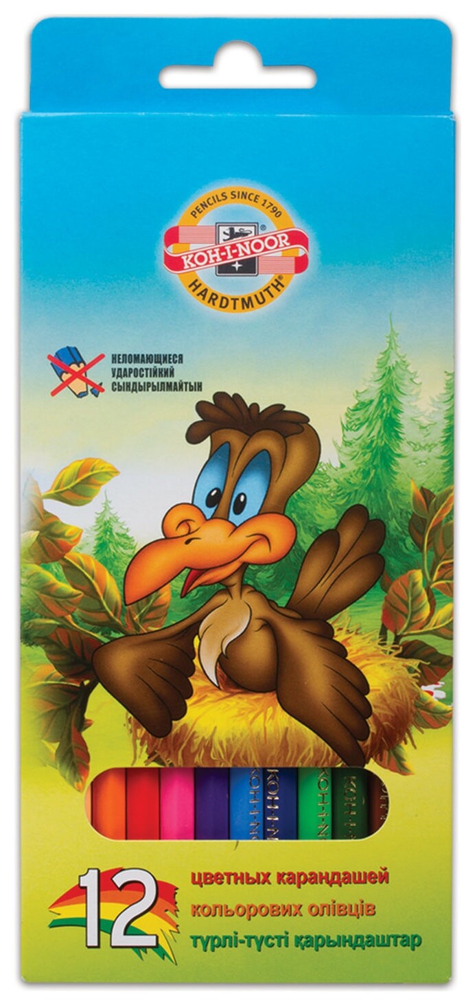 Карандаши цветные 12 цветов Birds  Koh-i-noor