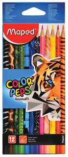 Карандаши цветные 12 цветов Color Pep's Animals Maped