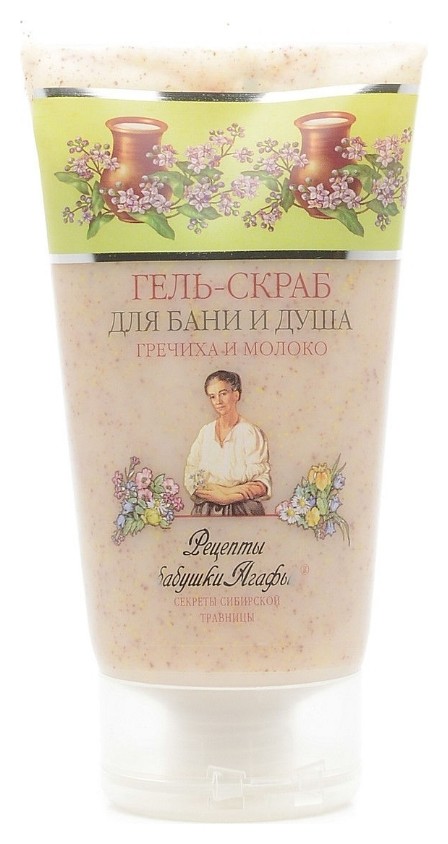 Гель-скраб для бани и душа "Гречиха и молоко" Рецепты бабушки Агафьи