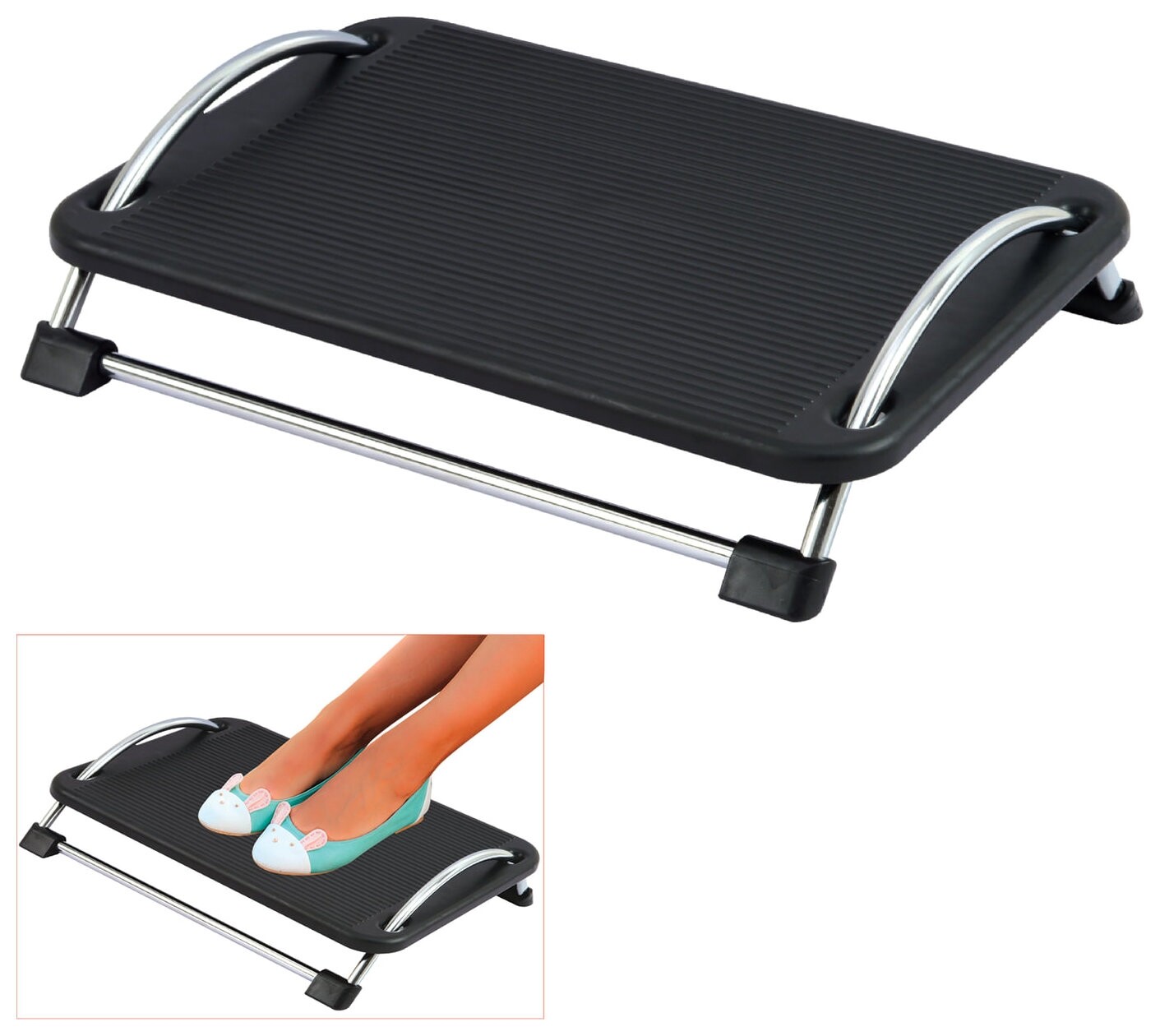 Подставка для ног офисная, 43,5х33 см, регулируемый угол наклона Brauberg