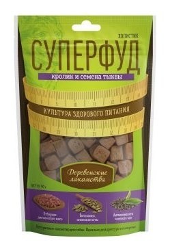 Лакомство для собак Кролик и семена тыквы Деревенские лакомства
