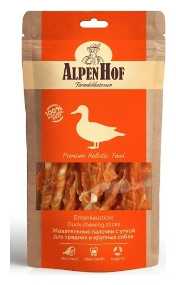 Лакомство для средних и крупных собак Жевательные палочки с уткой AlpenHof