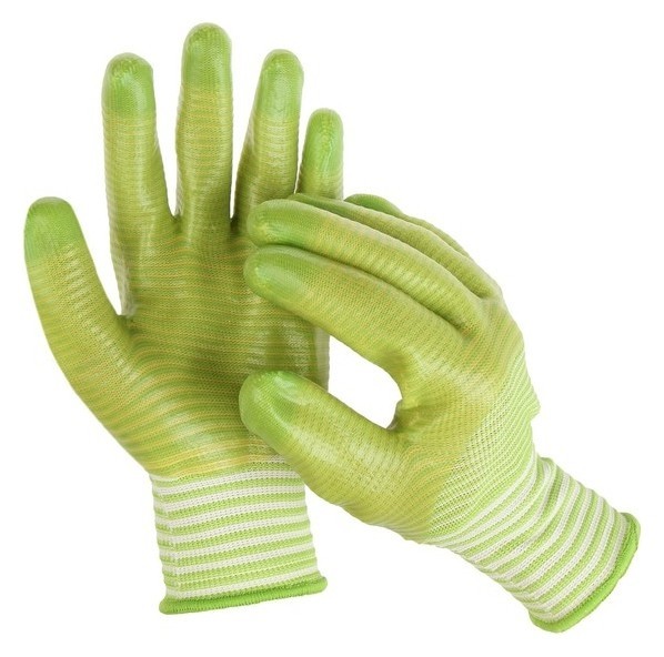 Перчатки текстильные зелёные с Pvc пропиткой