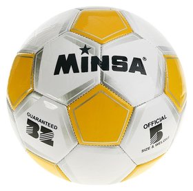 Мяч футбольный, жёлтые вставки, размер 5 Classic Minsa