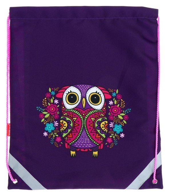 

Мешок для обуви со светоотражающими элементами Flower Owl, Фиолетовый