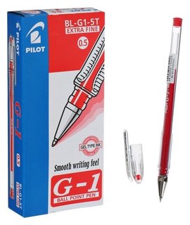 Ручка гелевая Pilot "G-1" 0,5 мм, стержень красный Pilot