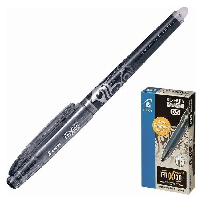 Ручка гелевая Пиши-стирай Frixion 0.5 мм узел-игла, чернила чёрные