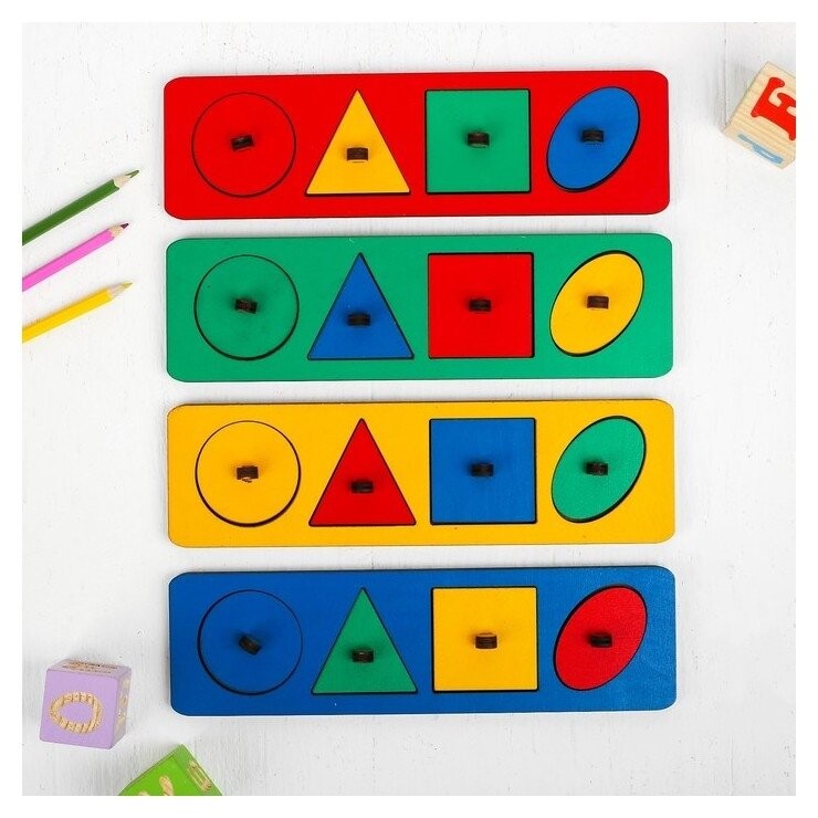 Рамки-вкладыши "Геометрические фигуры" М. Монтессори  Smile Decor