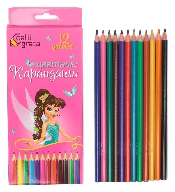 

Карандаши 12 цветов "Принцесса"