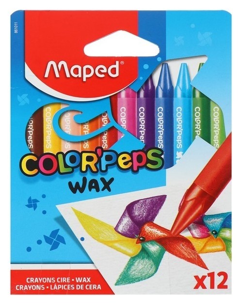 Мелки восковые 12 цветов Color Peps Wax