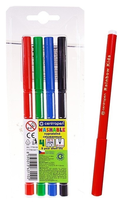 

Фломастеры 4 цвета Washable