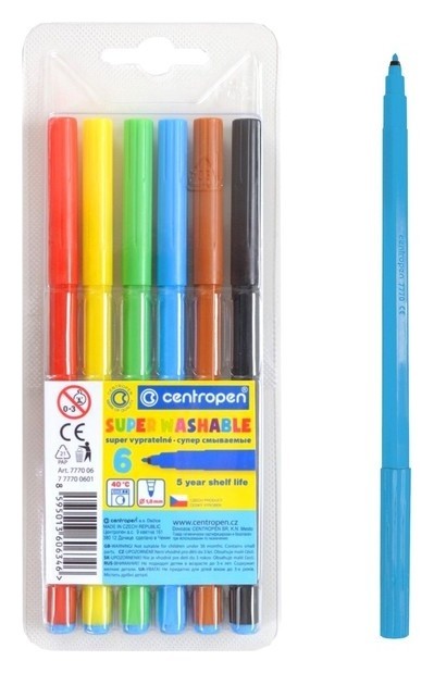 

Фломастеры 6 цветов Super Washable