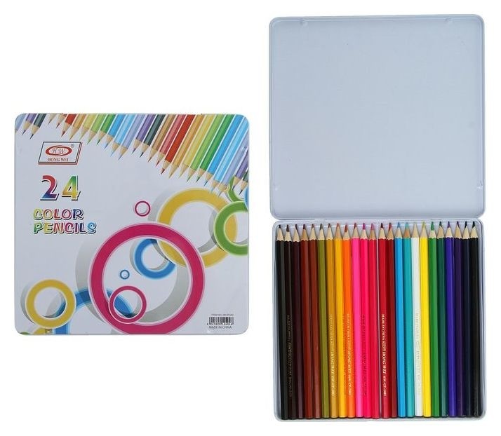Цветные карандаши, 24 цвета
