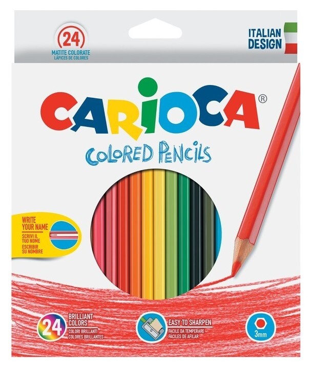 Карандаши цветные, 24 цвета  Carioca