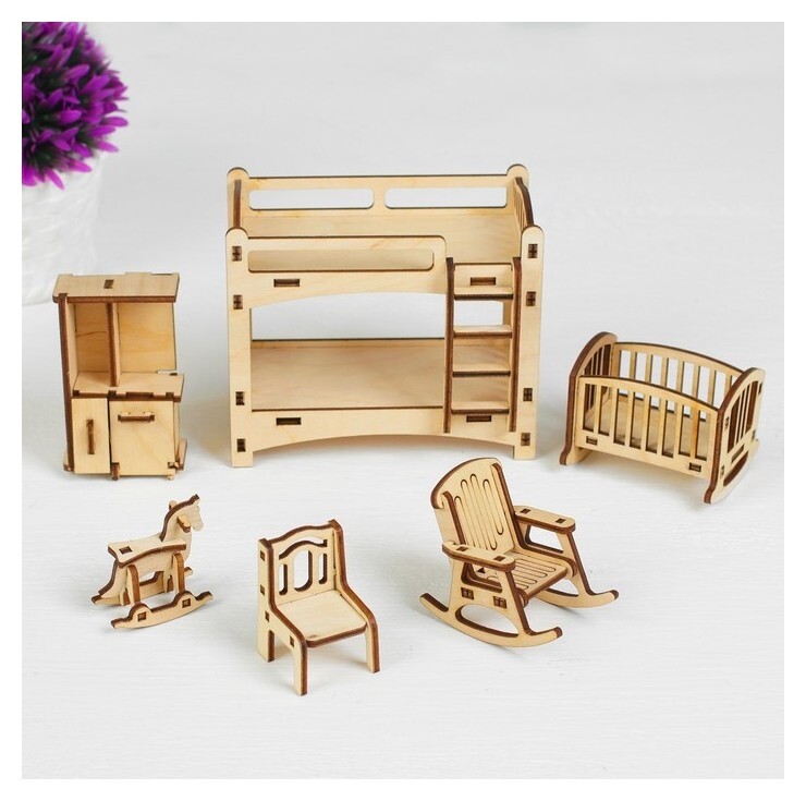 Набор мебели Детская, 6 предметов, конструктор  Polly
