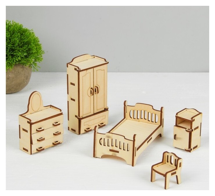 Набор мебели для кукол Спальня  Лесная мастерская