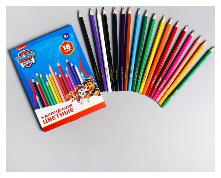 Карандаши цветные 18 цветов  Paw patrol
