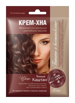 Отзыв на Крем-хна в готовом виде с репейным маслом "Темный каштан"
