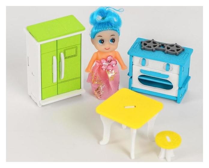 Мебель для кукол Кухня + куколка