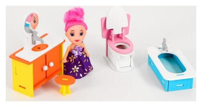 Мебель для кукол Ванная комната + куколка