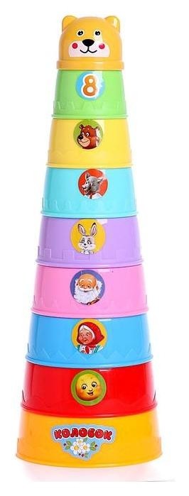 

Развивающая игрушка Пирамидка-стаканчики: Колобок